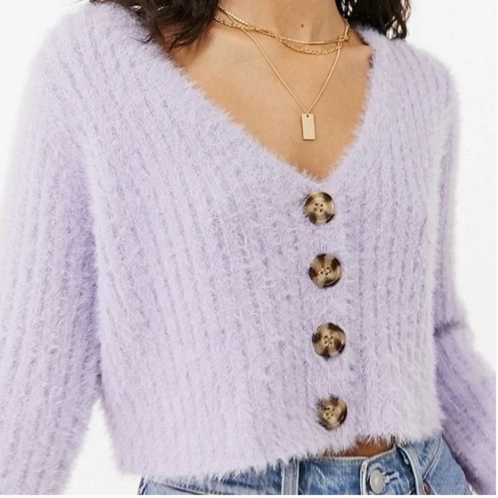 Urban Outfitters Fuzzy Cropped Cardigan